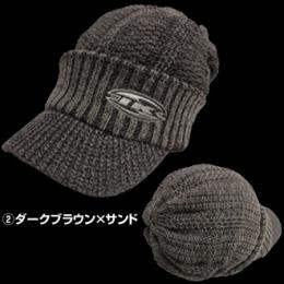 イマカツ IK KNIT CAP+BRIM ダークブラウンXサンド